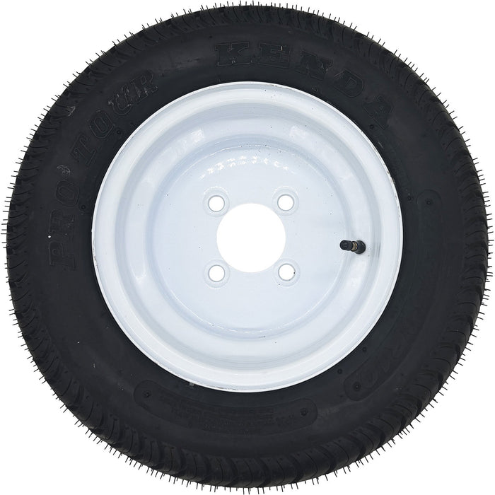 Golf Cart Tire & Wheel Assembly 205/50-10 4 Ply Kenda Pro Tour on 4 on 4 White Wheel