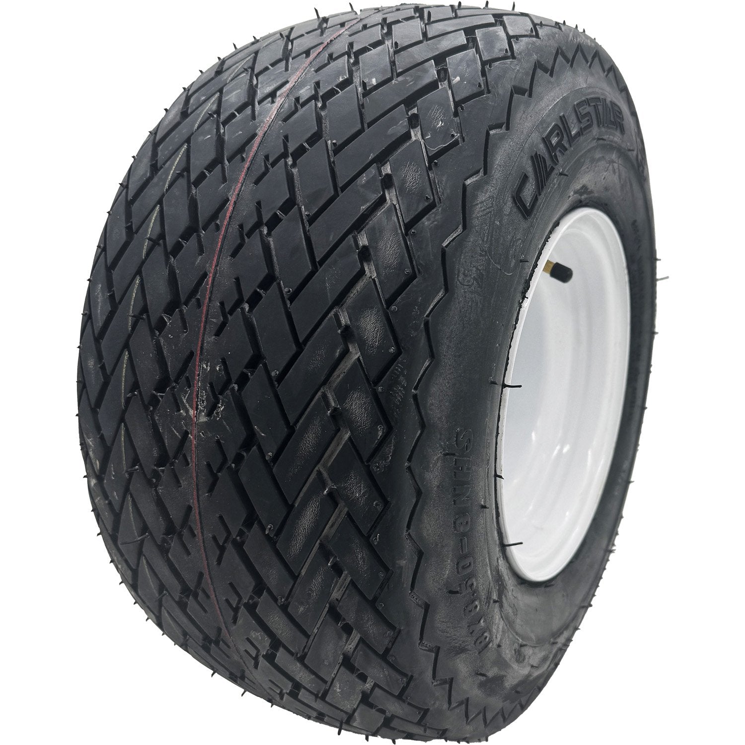 Golf Cart Tire & Wheel Assembly 18x8.50-8 4 Ply Carlisle Fairway Pro on 4 on 4 White Steel Wheel