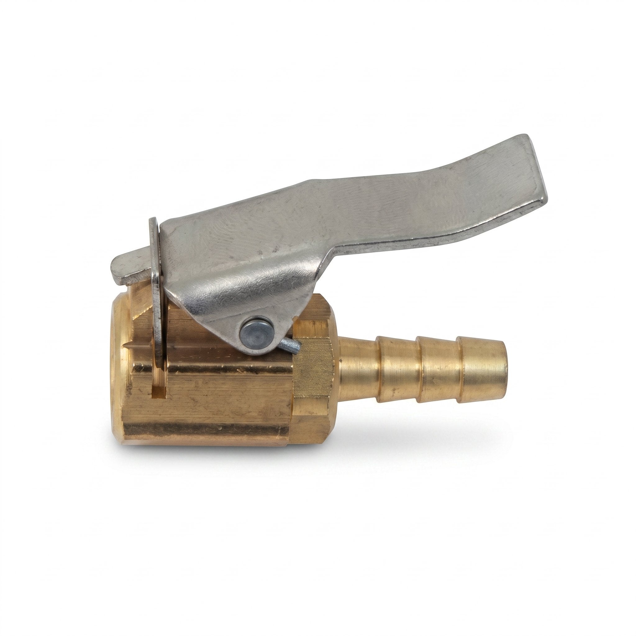 Ascot Euro-Style Clip-On Air Chuck - Open Flow Tire Inflator Chuck with 1/4" Hose Barb