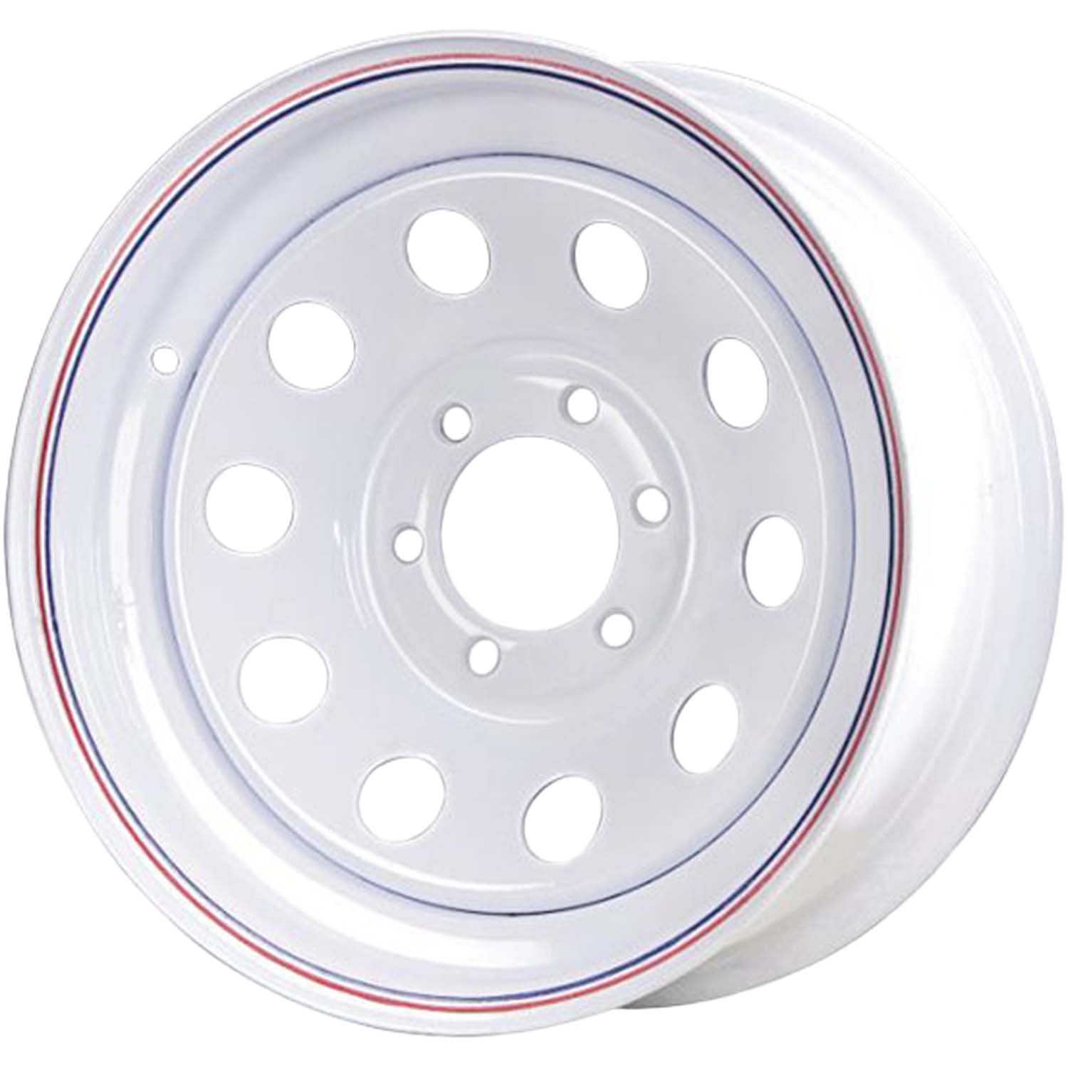 Premium Service 16x6 6 on 5.5 Modular Steel Trailer Wheel - White with Pin Stripes
