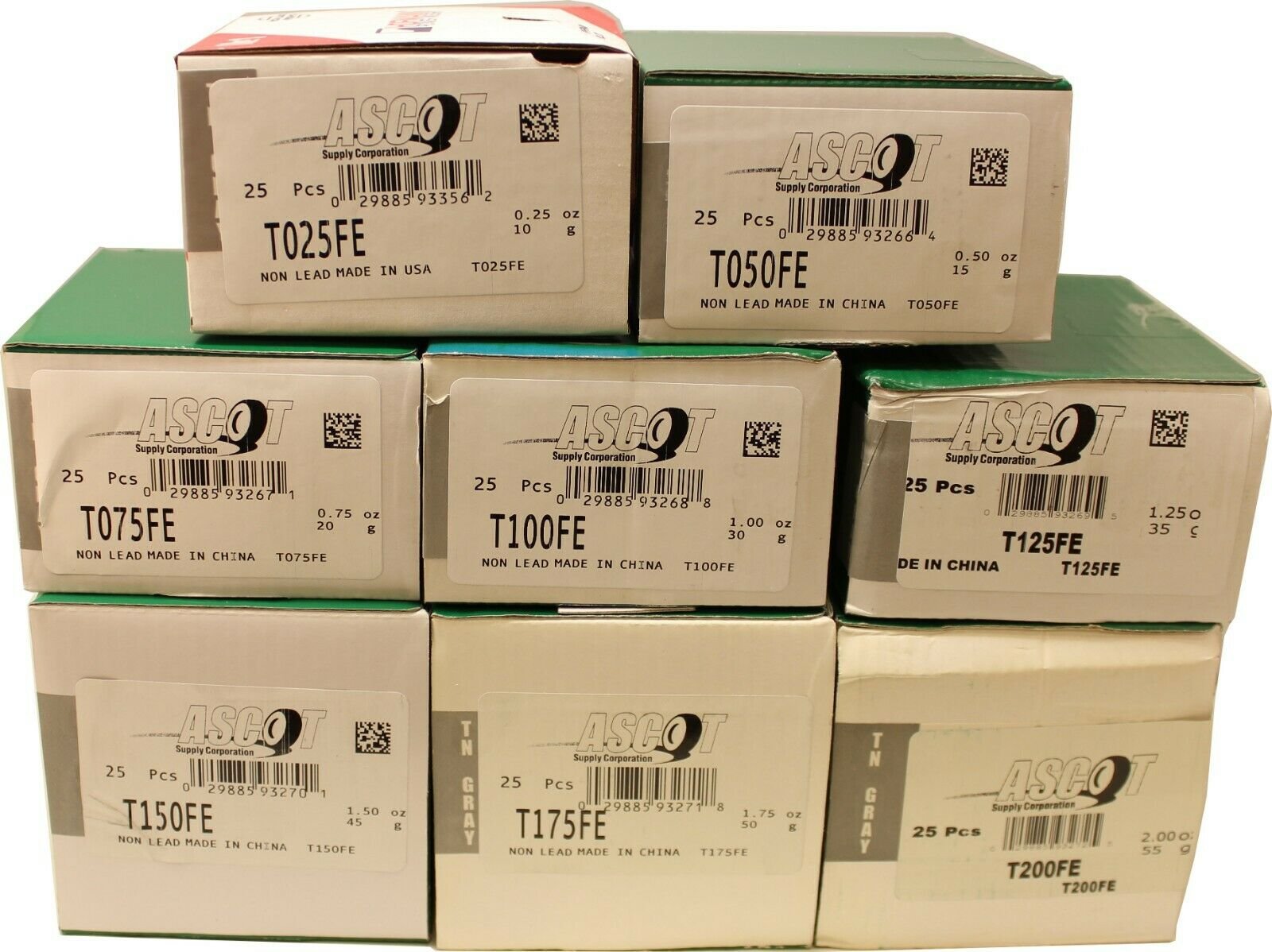 Perfect Equipment T Style Steel Wheel Weight Bundle 0.25 - 2.00 oz (8 Items)