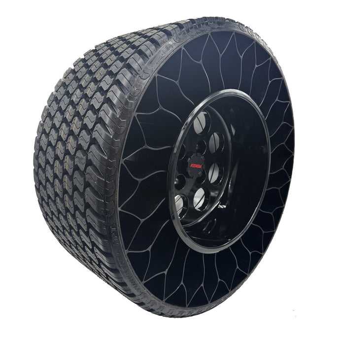 Kenda NPT TurfSteel 24x12.00-12 Mounted on 4 on 4" Black Mod Wheel
