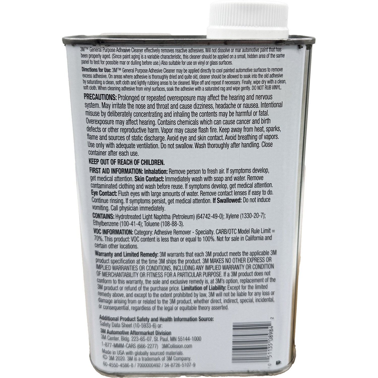 3M 08984 General Purpose Adhesive Cleaner and Remover 1 Quart
