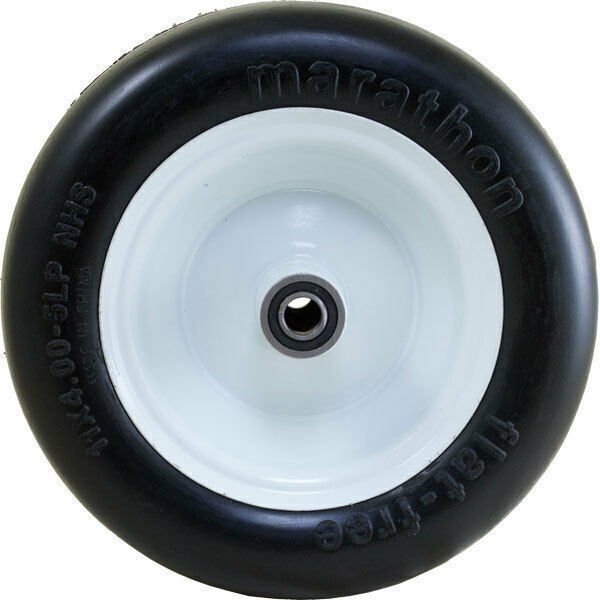 Marathon 01410P Flat Free Smooth Lawn and Garden Tire on Rim 11x4.00-5 Pack of 2