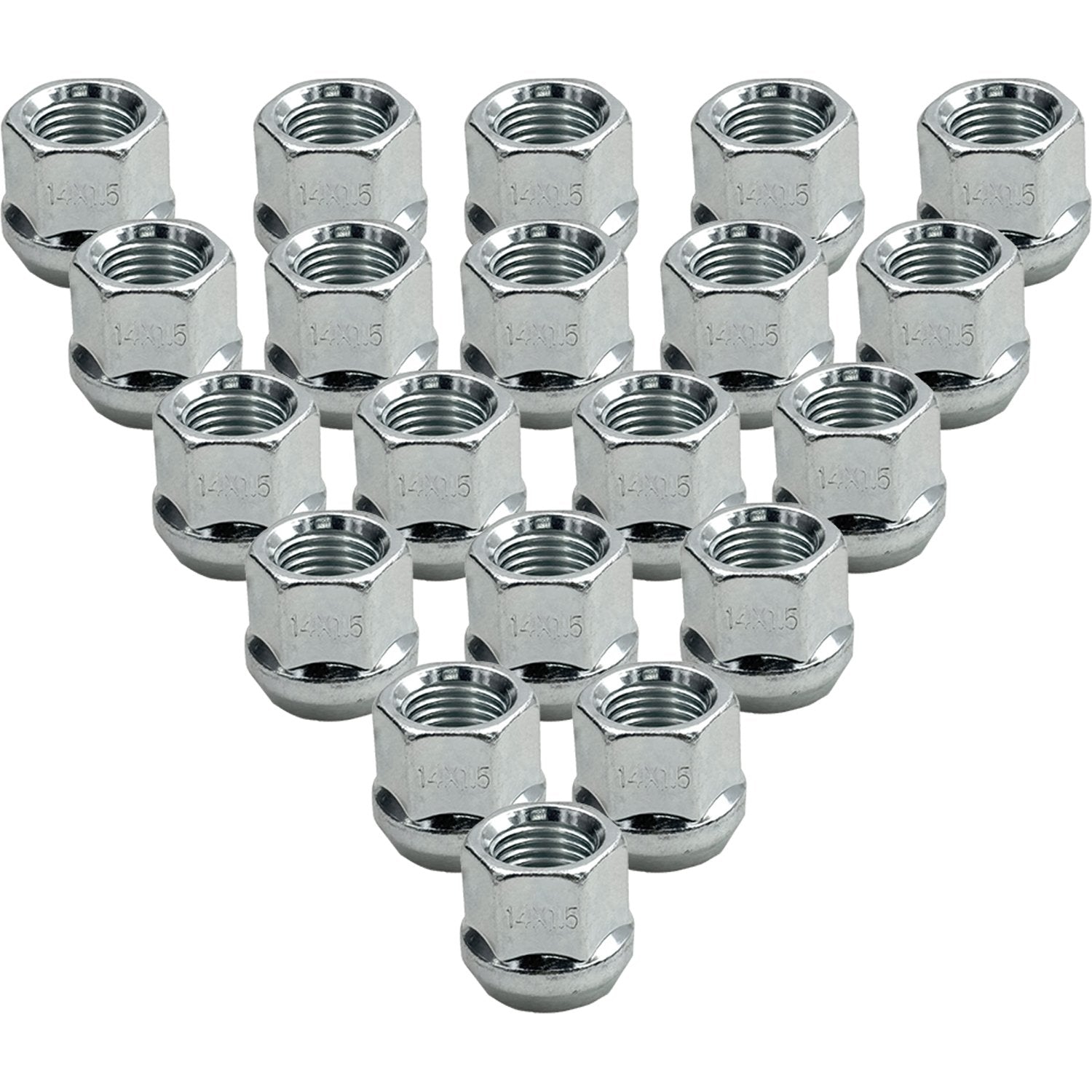 Premium Service M14x1.50 Open End Bulge Acorn Zinc Wheel Lug Nut 3/4" Hex Pack of 20