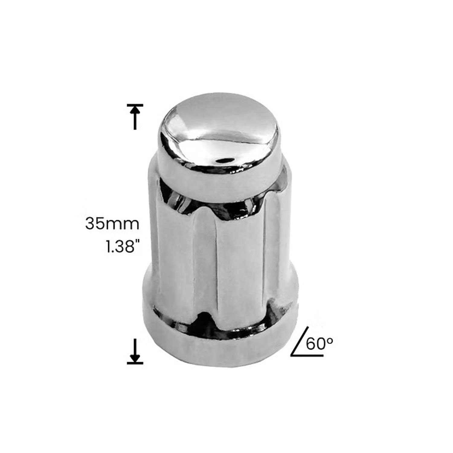 Premium Service M12x1.50 Short 6-Spline Wheel Lug Nut Pack of 20