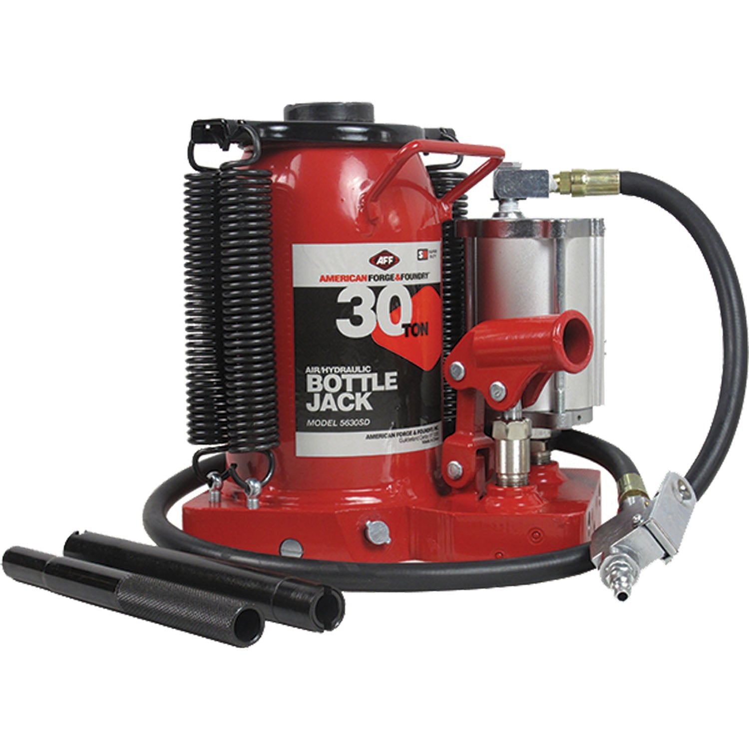 AFF 30 Ton Bottle Jack - Manual & Air Assist Hydraulic Jack for Lifting Heavy Trucks & Equipment - Super Duty