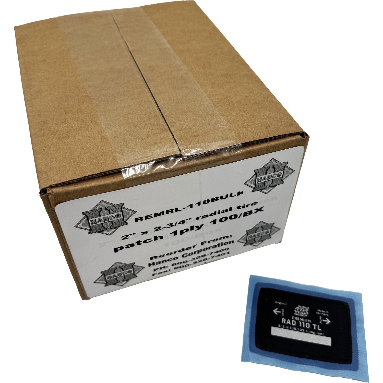 REMA TIP TOP 2" x 2-3/4" radial tire patch 1ply - 100/BX Bulk