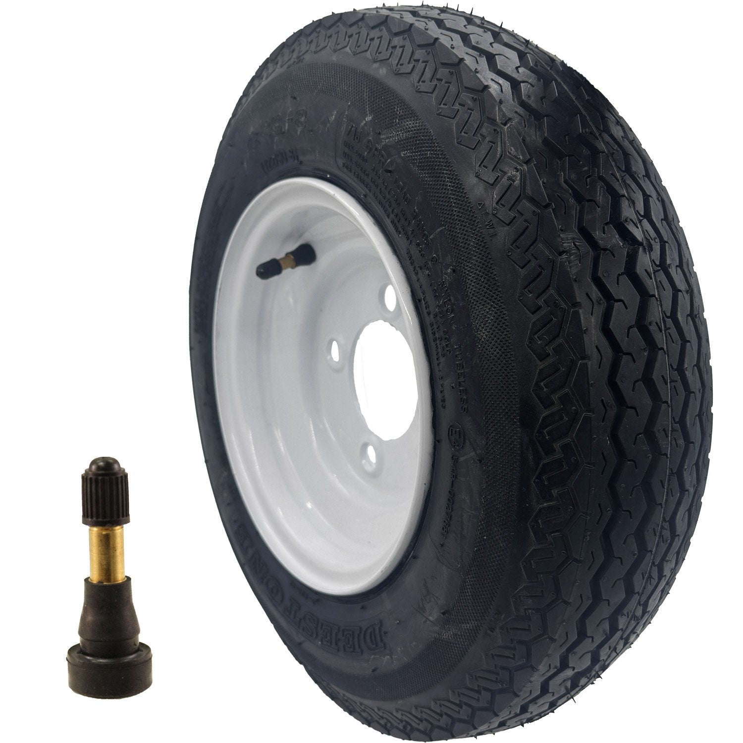 Deestone D901 4.80-8 LRC 6 Ply Trailer Tire on a 4 on 4 Steel Wheel