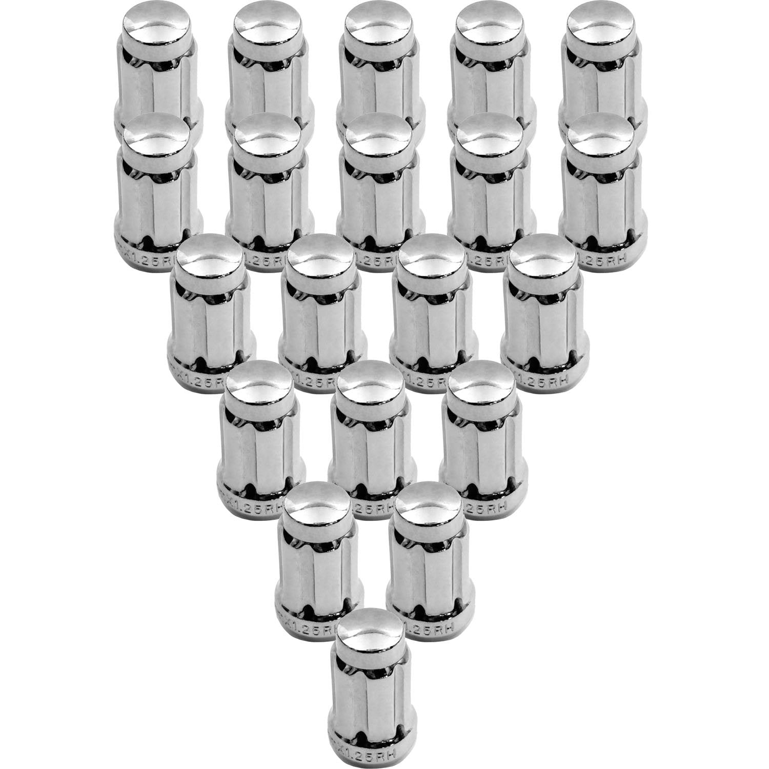 Premium Service M12x1.25 Short 6-Spline Wheel Lug Nut Pack of 20