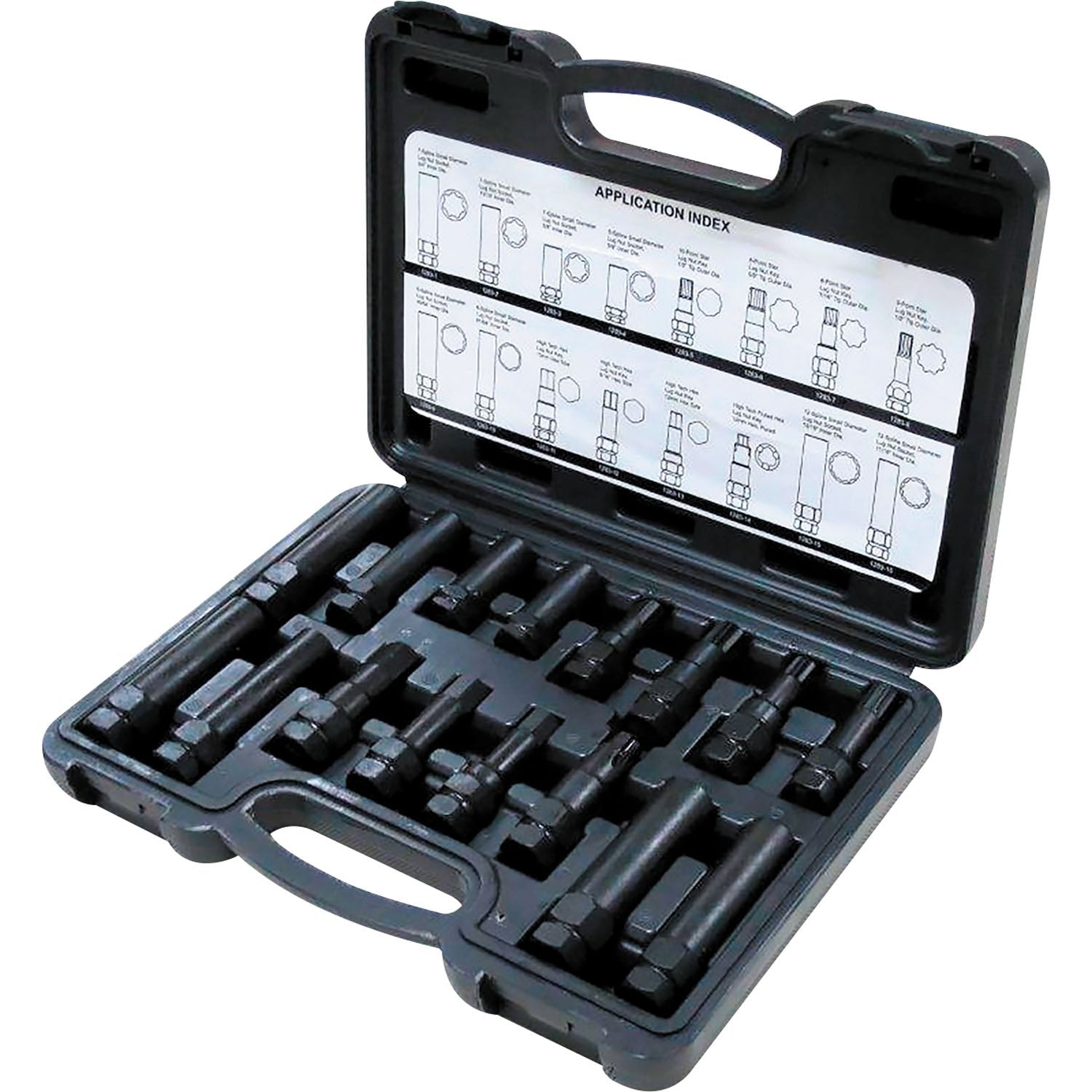 01283 16pc Double Head Locking Lug Nut Master Key Set with Case