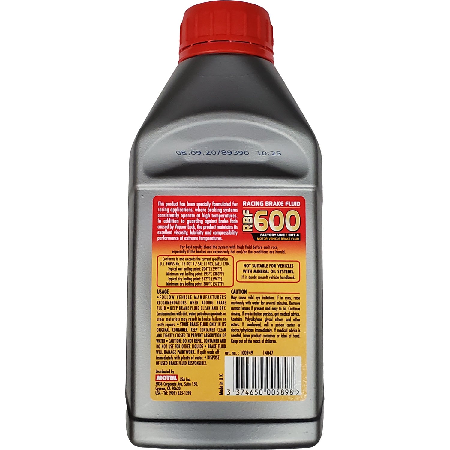 Motul RBF 600 Factory Line DOT 4 Racing Brake Fluid - 500ml