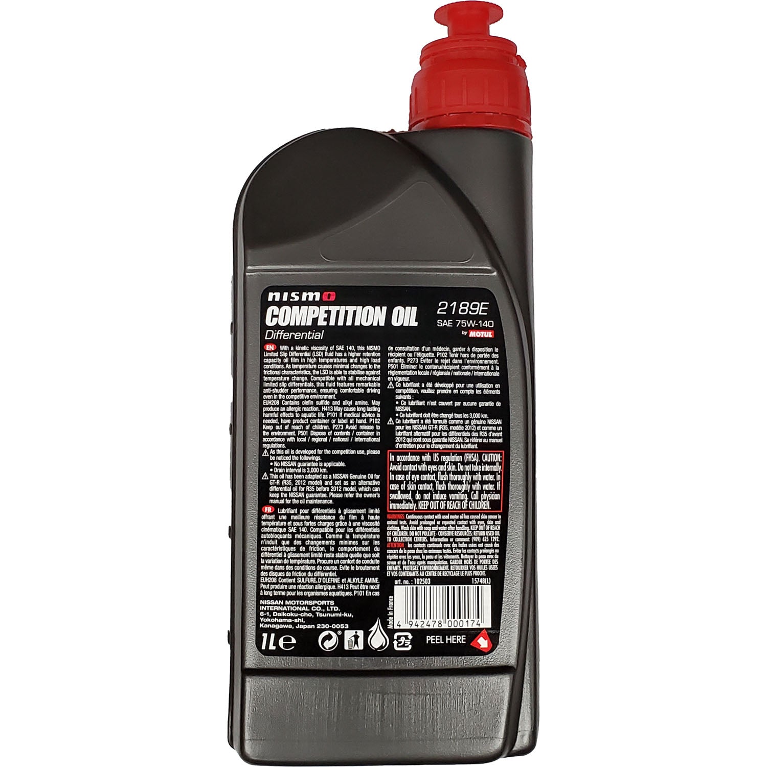 Motul Nismo Synthetic Competition Oil 2189E 75W140 - 1 Liter