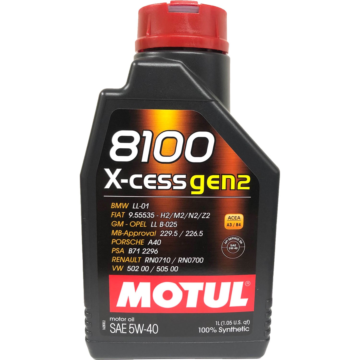 Motul 8100 X-Cess Gen2 Synthetic Motor Oil 5W40 - 1 Liter