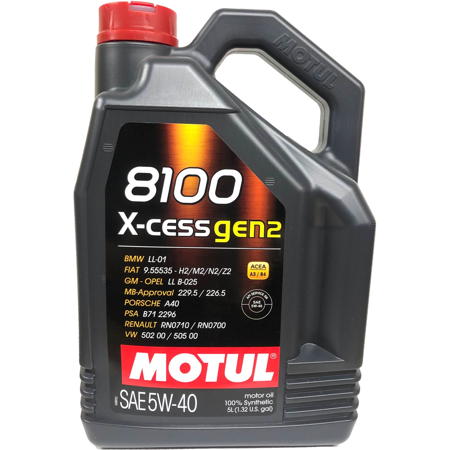 Motul 8100 X-Cess Gen2 Synthetic Motor Oil 5W40 - 5 Liter