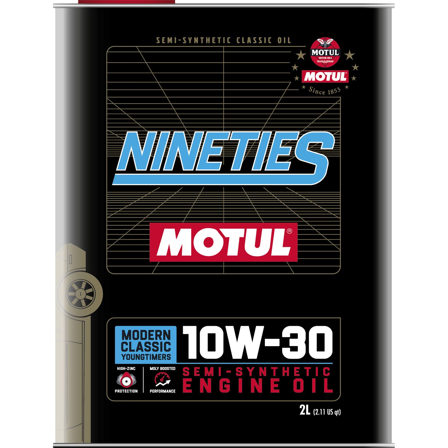 Motul Classic Nineties Semi-Synthetic Engine Oil 10W30 - 2 Liter