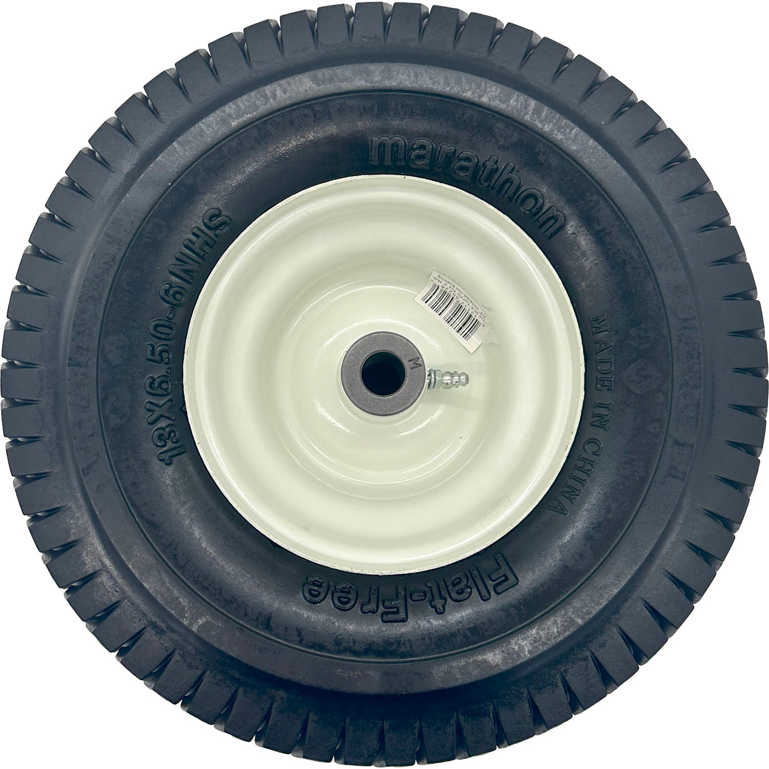 Marathon 30226 Flat Free Lawn Mower Tire on Rim with Bushing 13x6.50-6 Pack of 2