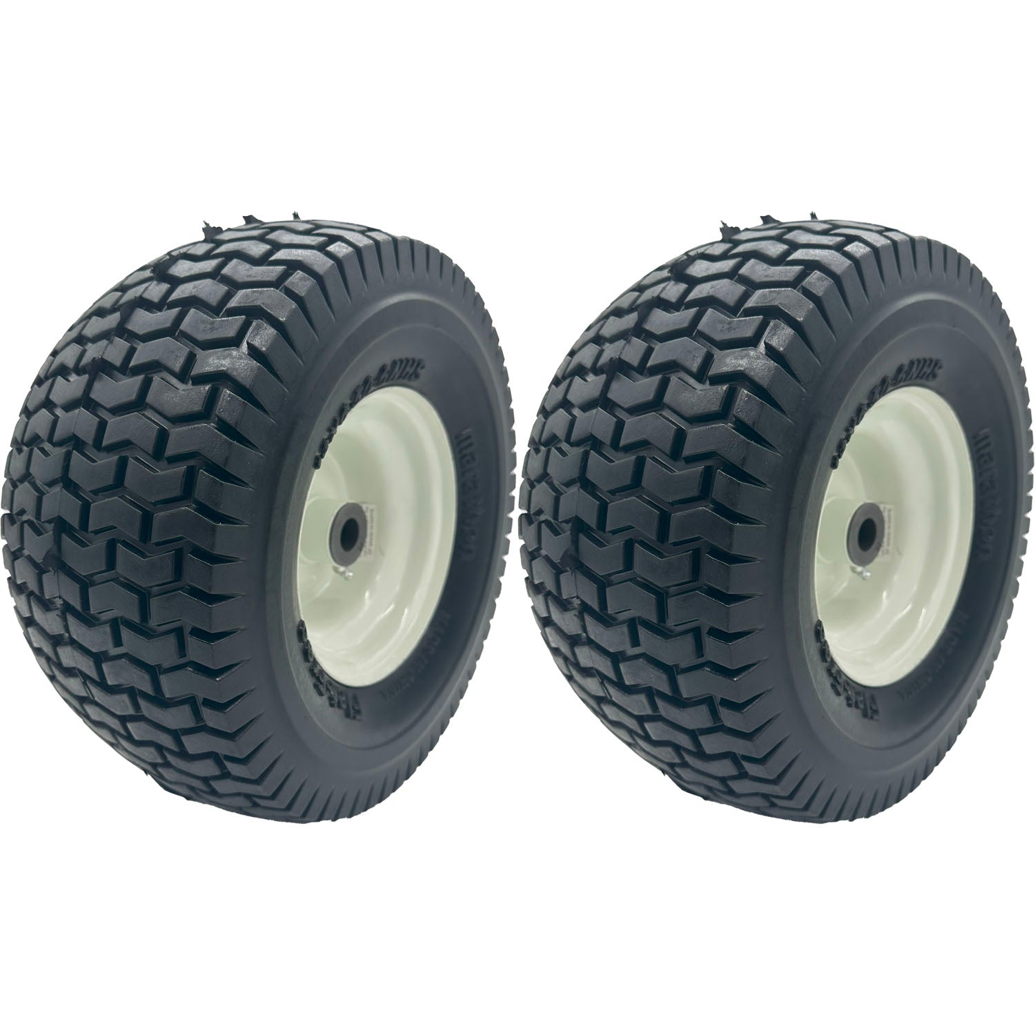 Marathon 30226 Flat Free Lawn Mower Tire on Rim with Bushing 13x6.50-6 Pack of 2