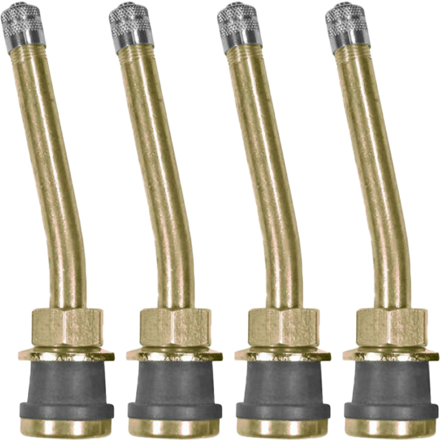 TR571-13 3-3/8" Brass Clamp-in Tubeless Tire Truck Valve Stem 13° Bend Pack of 4