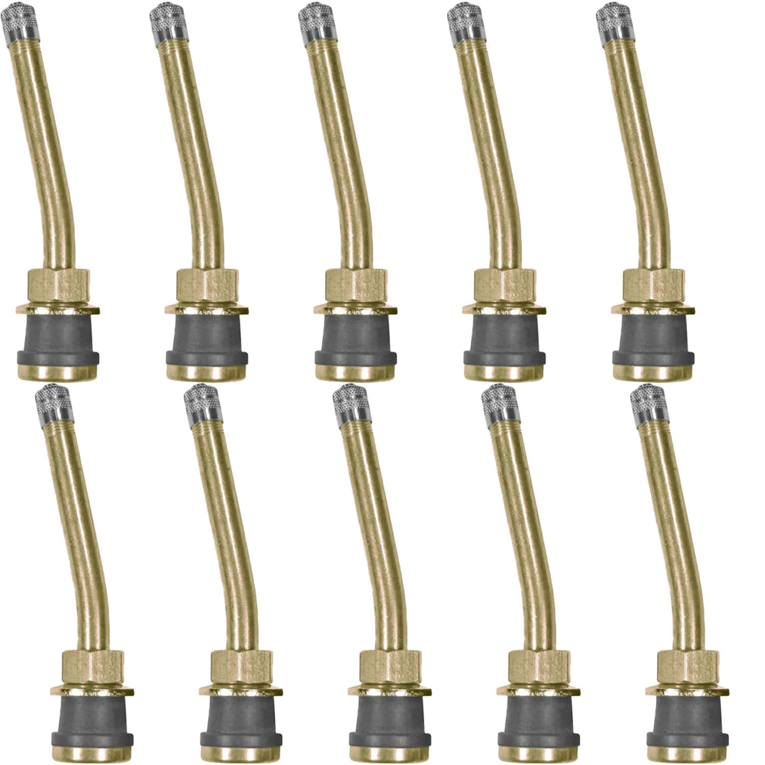 TR571-13 3-3/8" Brass Clamp-in Truck Wheel Valve Stem 13° Bend Pack of 10