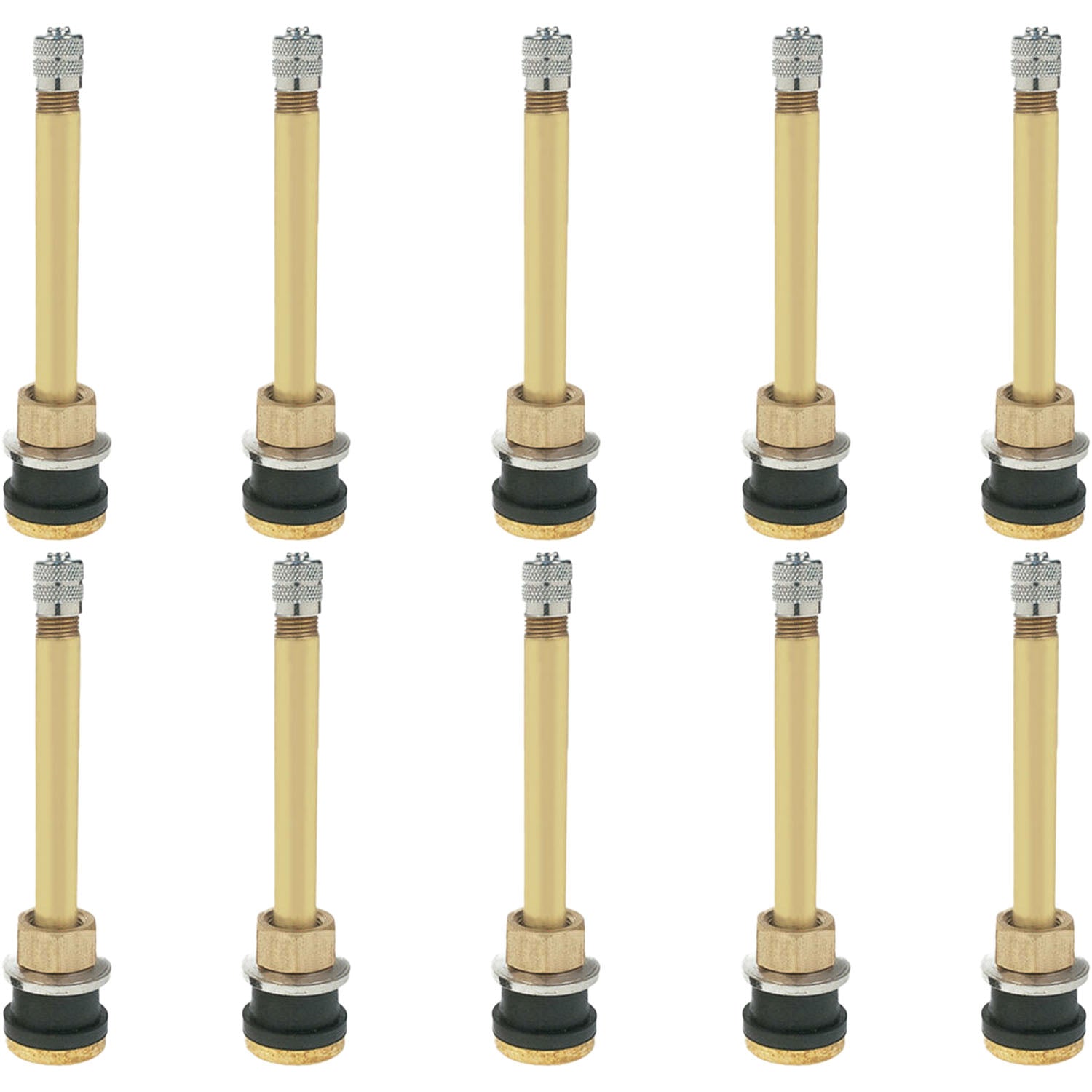 TR571 3-3/8" Brass Clamp-in Tubeless Tire Truck Valve Stem Pack of 10