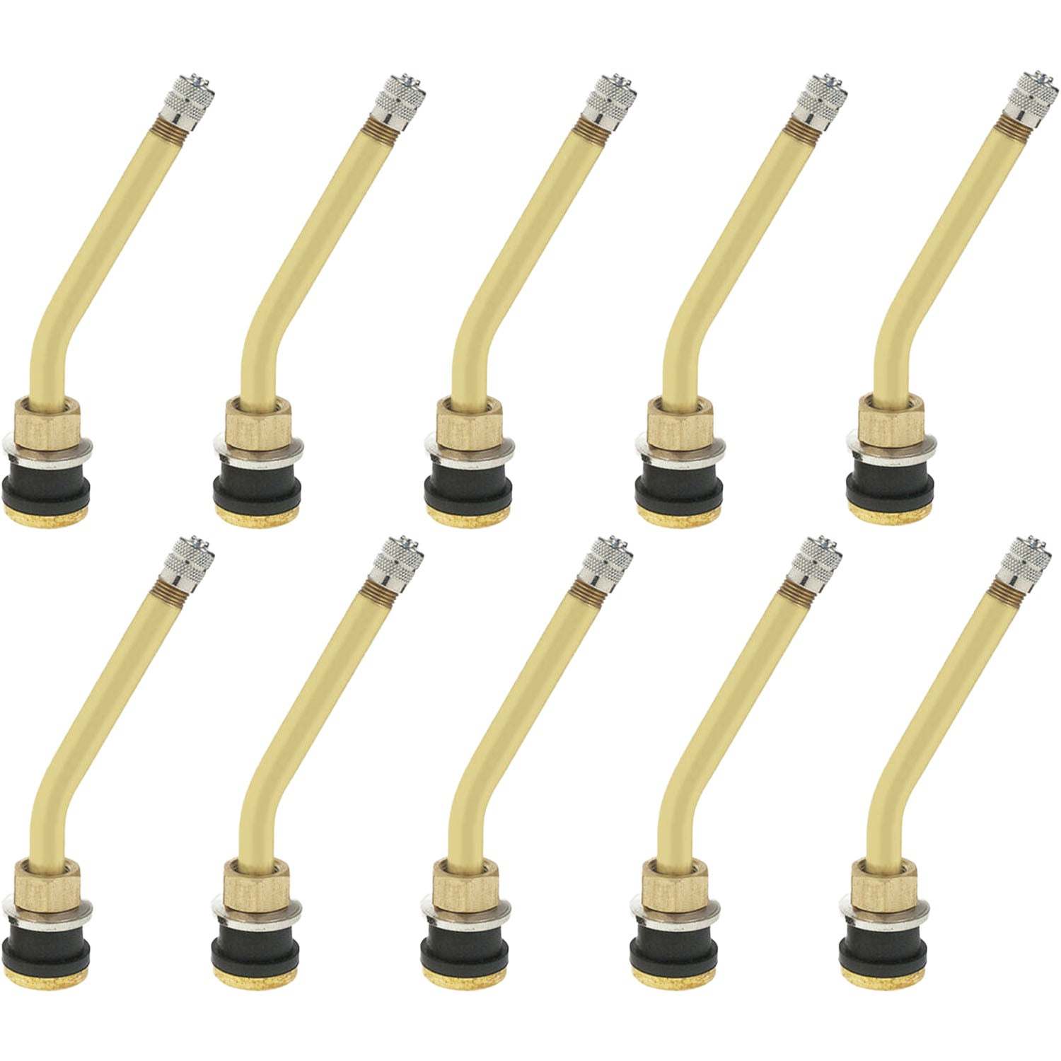 TV-572F-19 3-3/4" Brass Clamp-in Tubeless Tire Truck Wheel Valve Stem 31° Bend Valve Stem 31° Bend Pack of 10