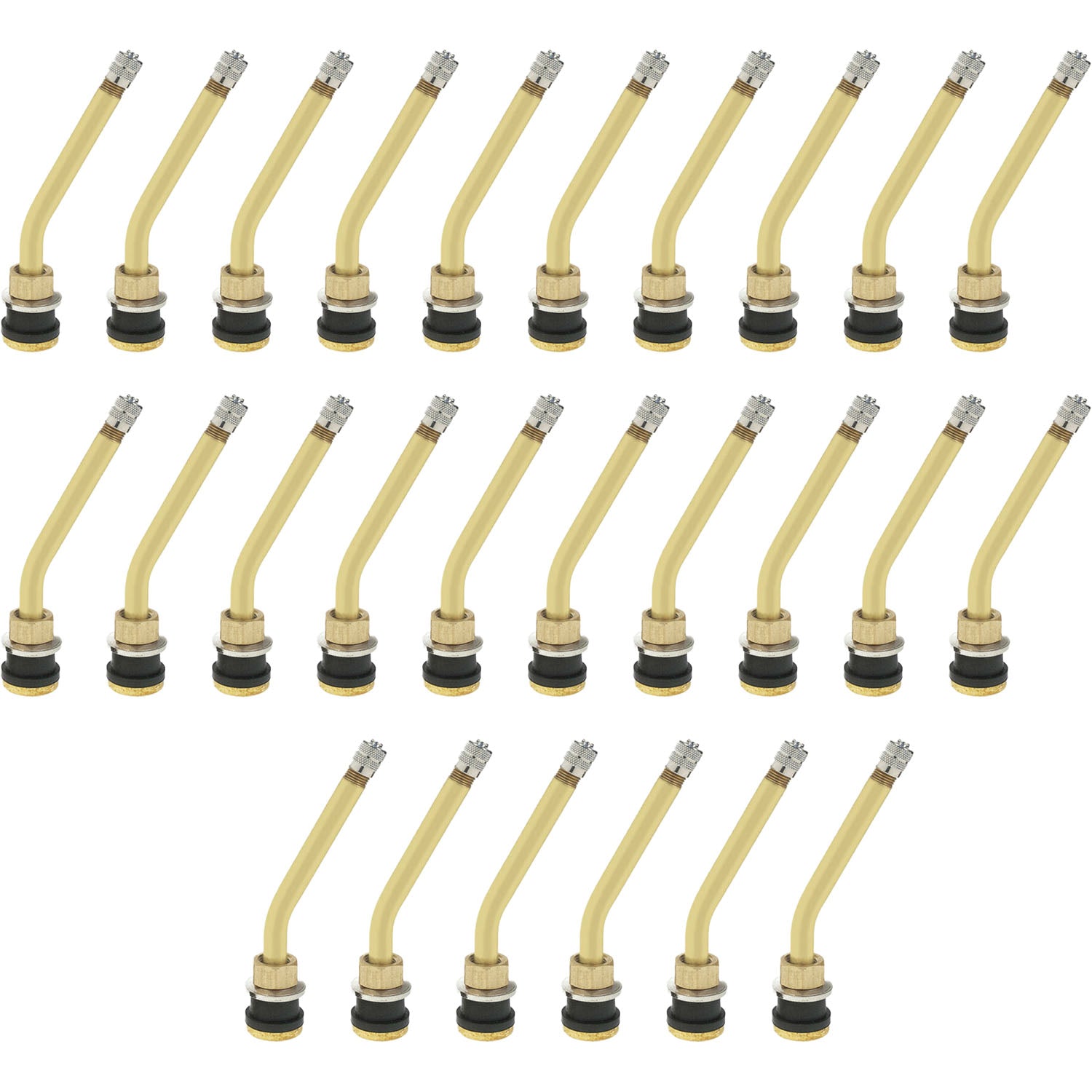 TV-572F-19 3-3/4" Brass Clamp-in Tubeless Tire Truck Wheel Valve Stem 31° Bend Pack of 25