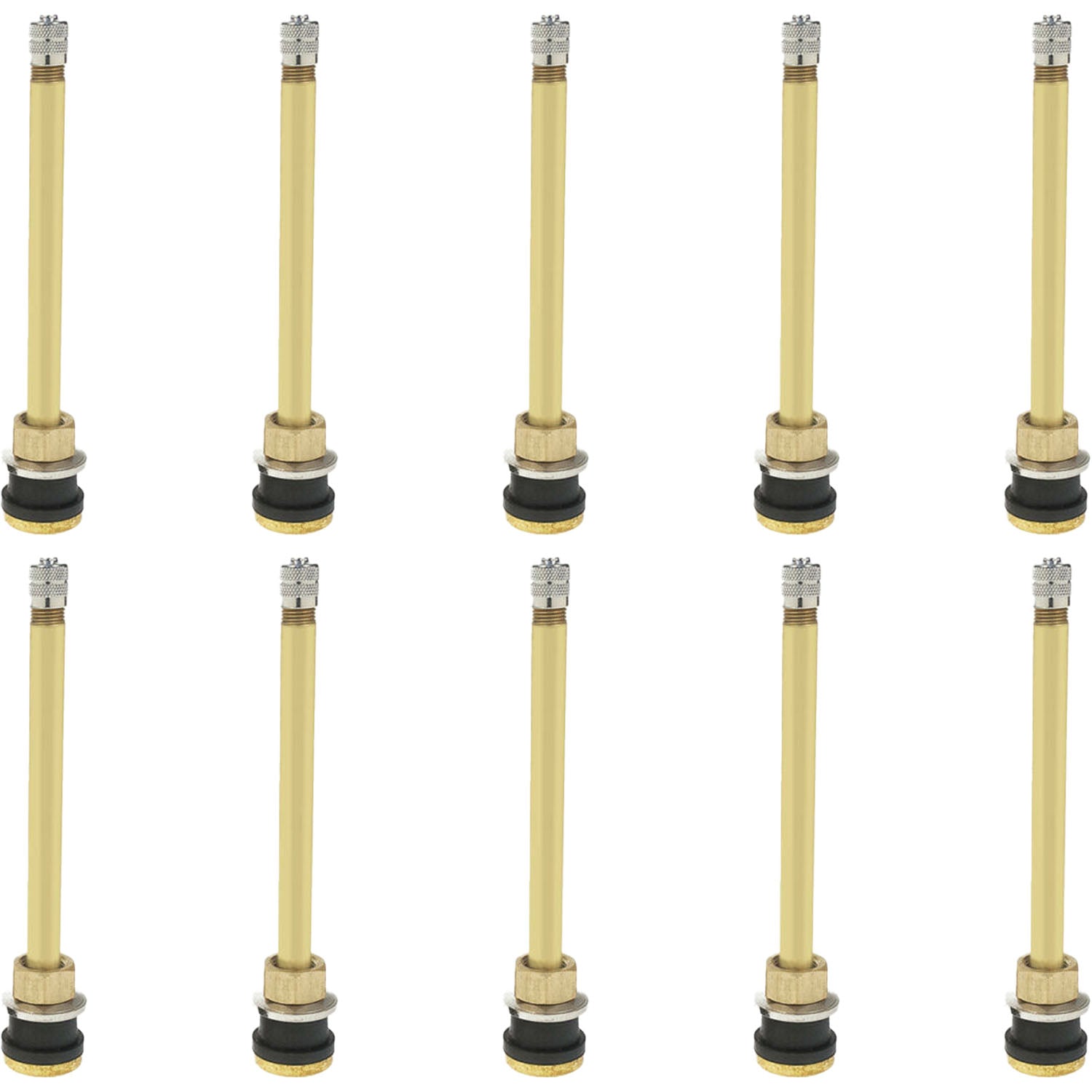 TR573 4-3/8" Brass Clamp-in Tubeless Tire Truck Valve Stem Pack of 10