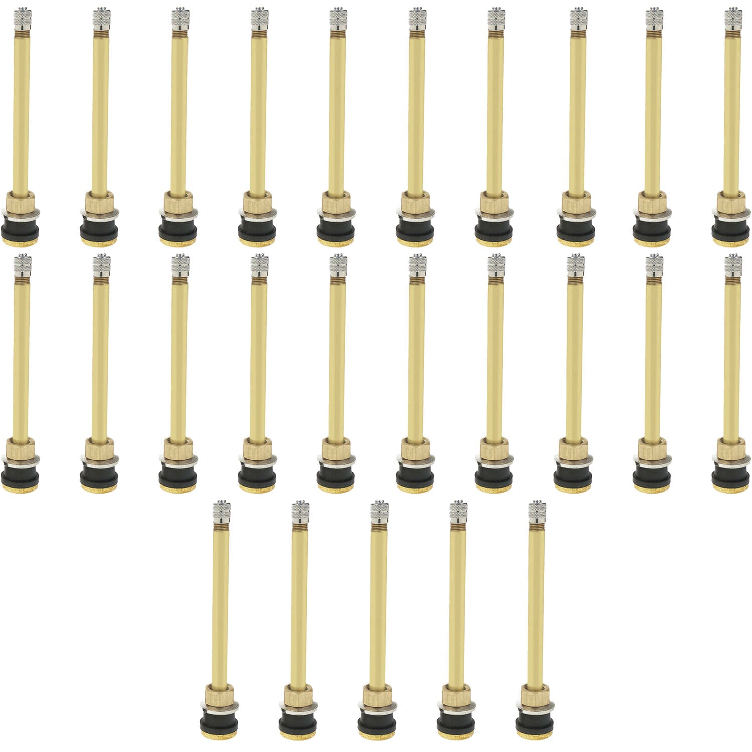 TR573 4-3/8" Brass Clamp-in Tubeless Tire Truck Valve Stem Pack of 25