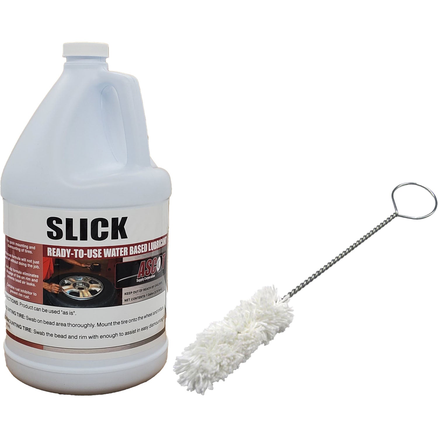 Ascot Tire Mounting Lube 1 Gallon Bottle and 1 10" Applicator Swab