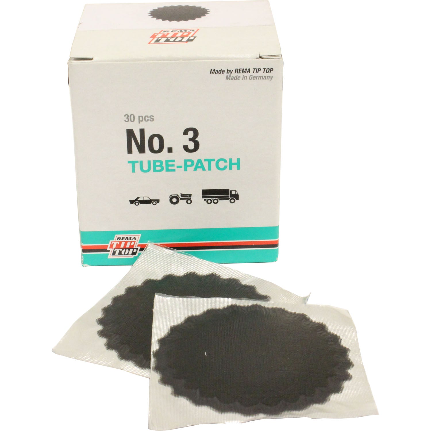 REMA TIP TOP B-3 Round Black Edge Tube Patch 2" - Box of 30