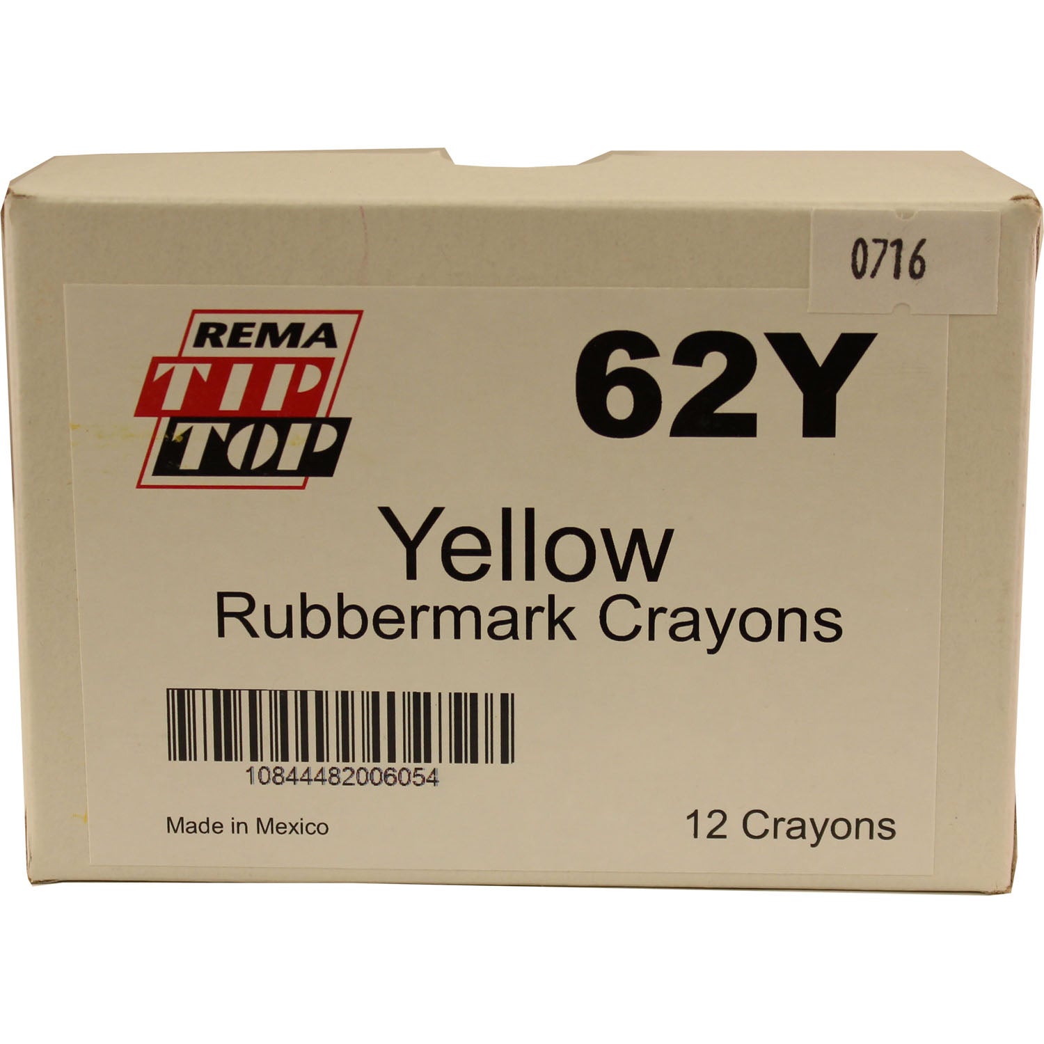 REMA TIP TOP 62Y Rubbermark Marking Crayon - Yellow Box of 12