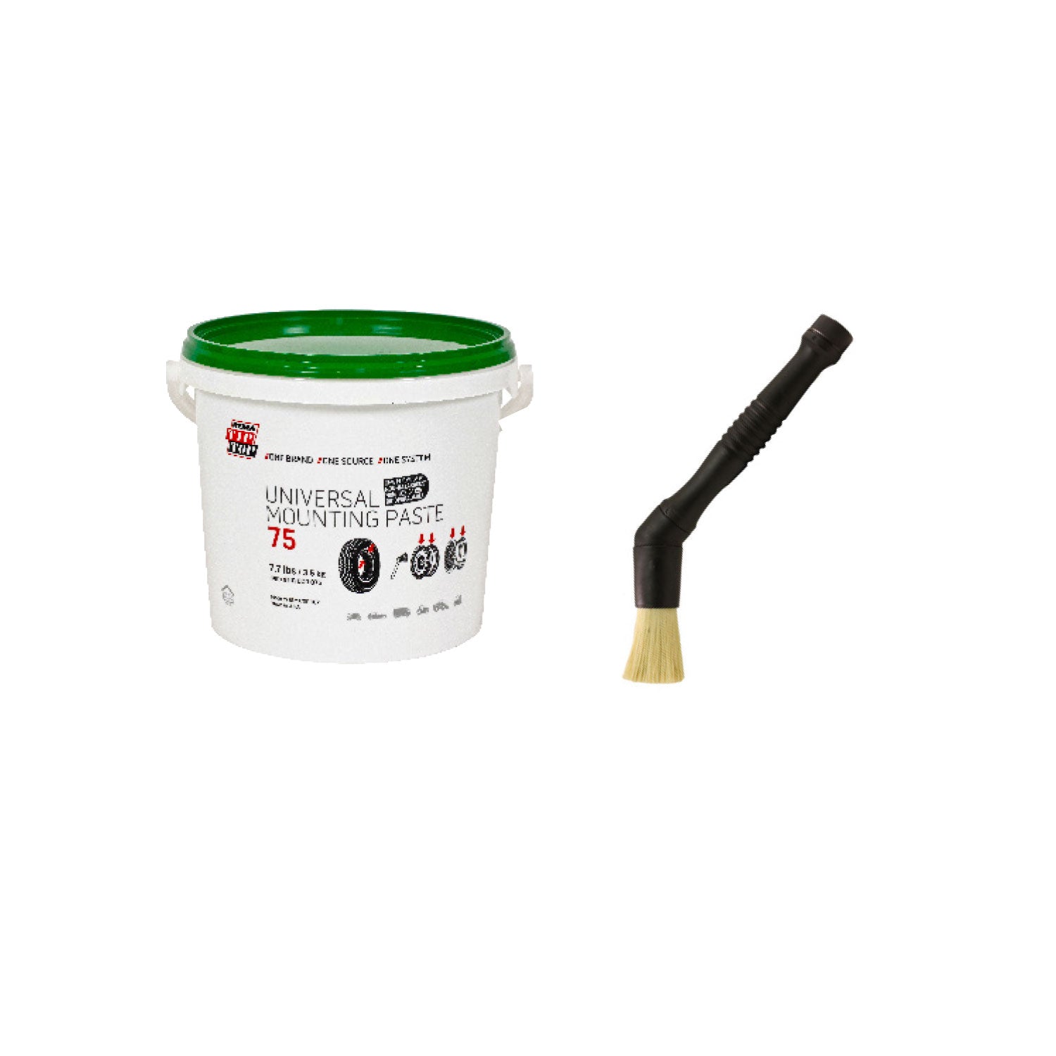 REMA TIP TOP 75 Universal Mounting Paste 7.7lb Tall Pail and Brush Bundle