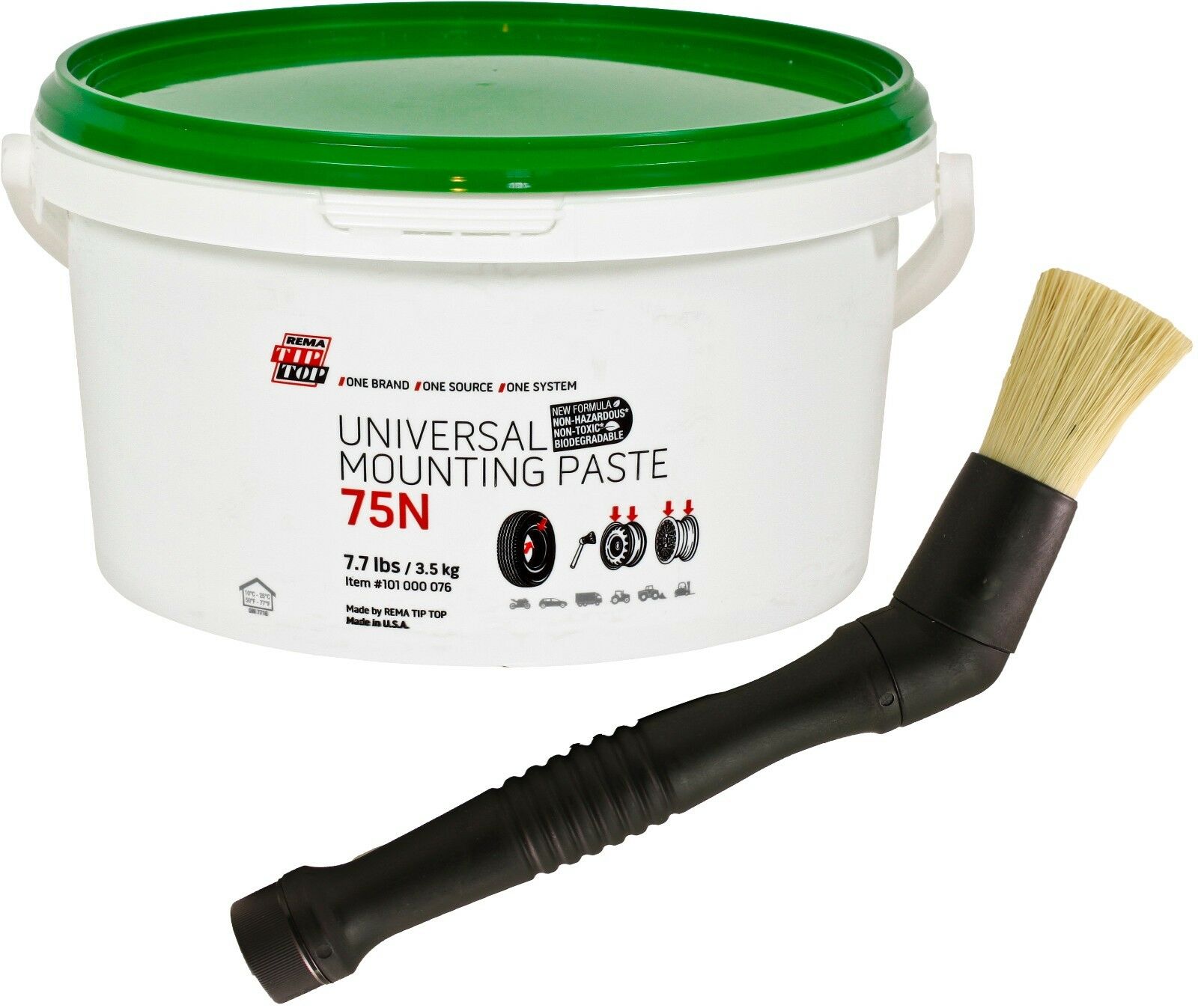 REMA TIP TOP 75N Universal Mounting Paste 7.7lb Pail and Brush Bundle (2 Items)