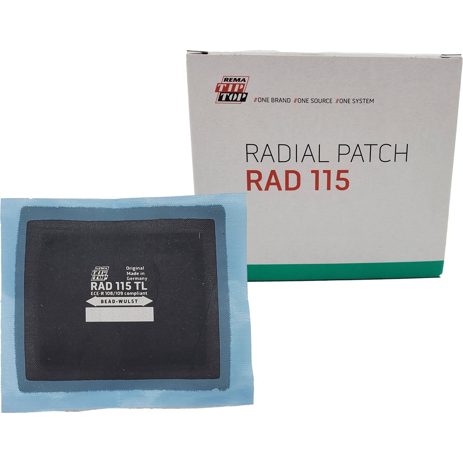 Rema Tip Top RAD-115 Radial Tire Repair Patch 3-1/2" x 2-3/4" 1ply - Box of 20