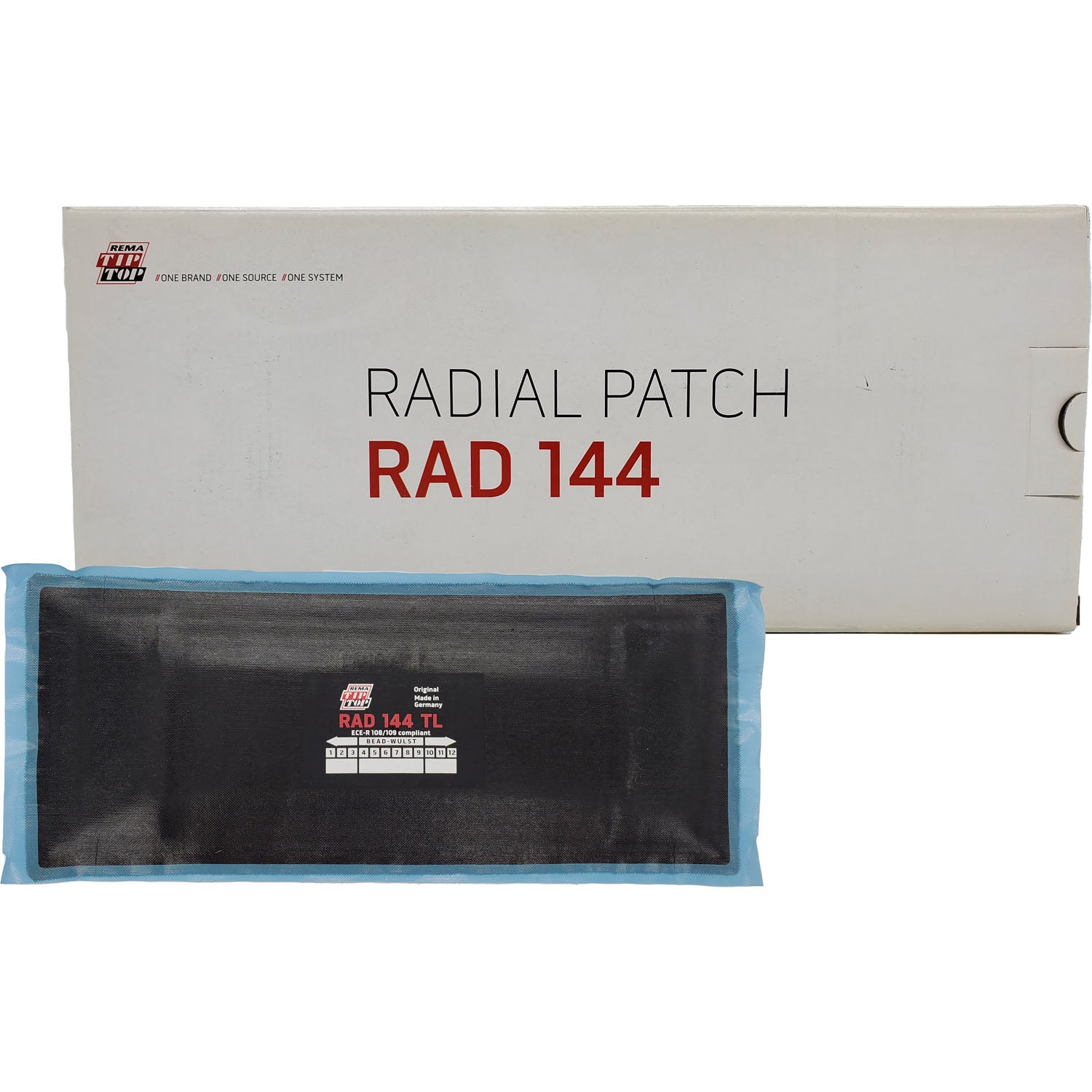 REMA TIP TOP RAD-144 Radial Tire Repair Patch 13" x 5" 4ply - Box of 10