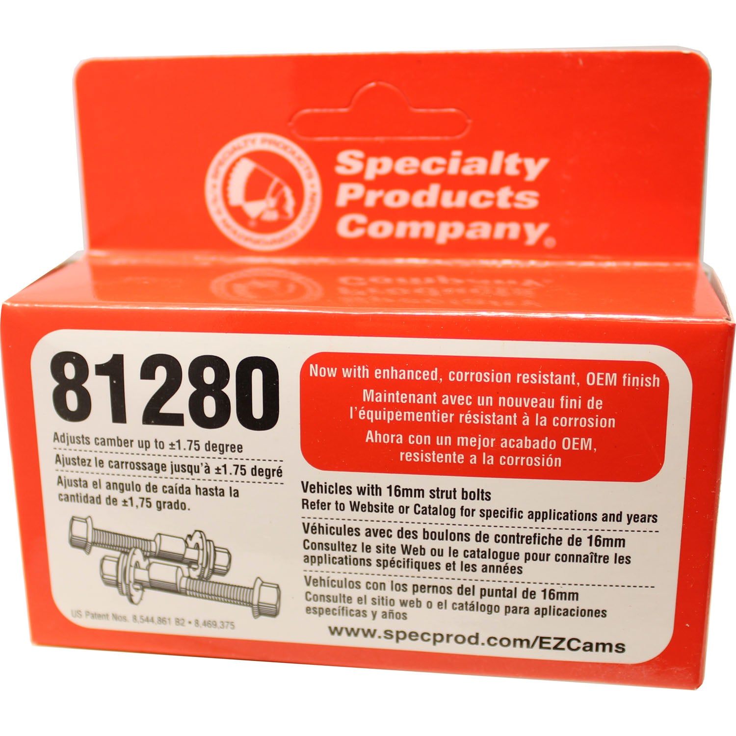 Specialty SPC Peformance 81280 EZ Cam 16mm Adjustable Camber Bolts +/-1.75 deg.