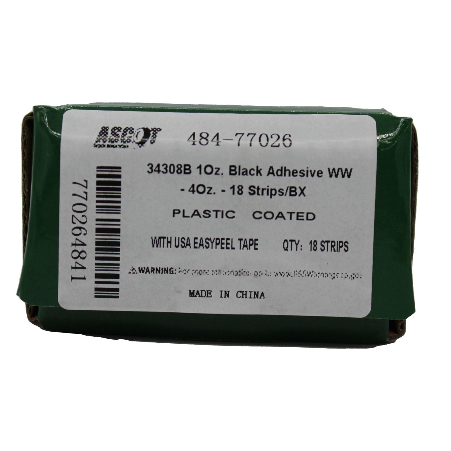Ascot 484-77026 Premium Steel Adhesive Tape Weight Black 1 oz - Box of 18 Strips