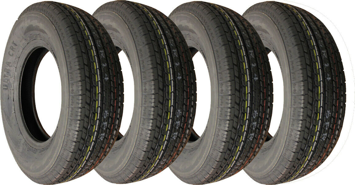 Carlstar Ultra CRT Radial Trailer Tire LRC 6Ply ST215/75R14 Pack of 4