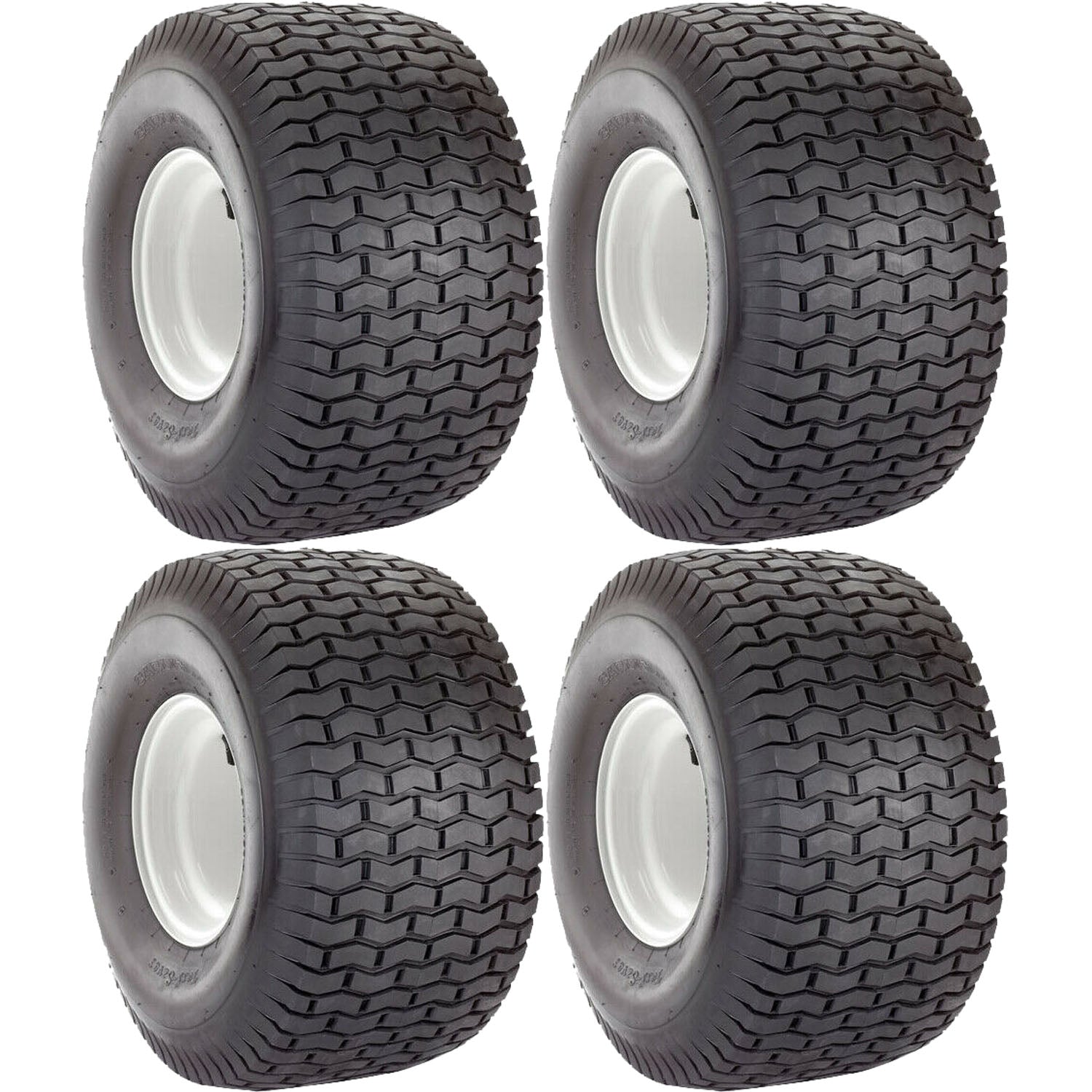 Carlisle Turf Saver Lawn Mower Tire Set 2Ply (2) 20x8.00-8 and (2) 15x6.00-6