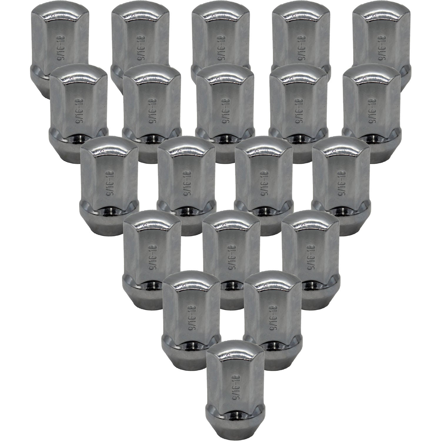 Ascot LN-05 9/16" - 18 Duplex Bulge 7/8" Hex Lug Nut - Pack of 20