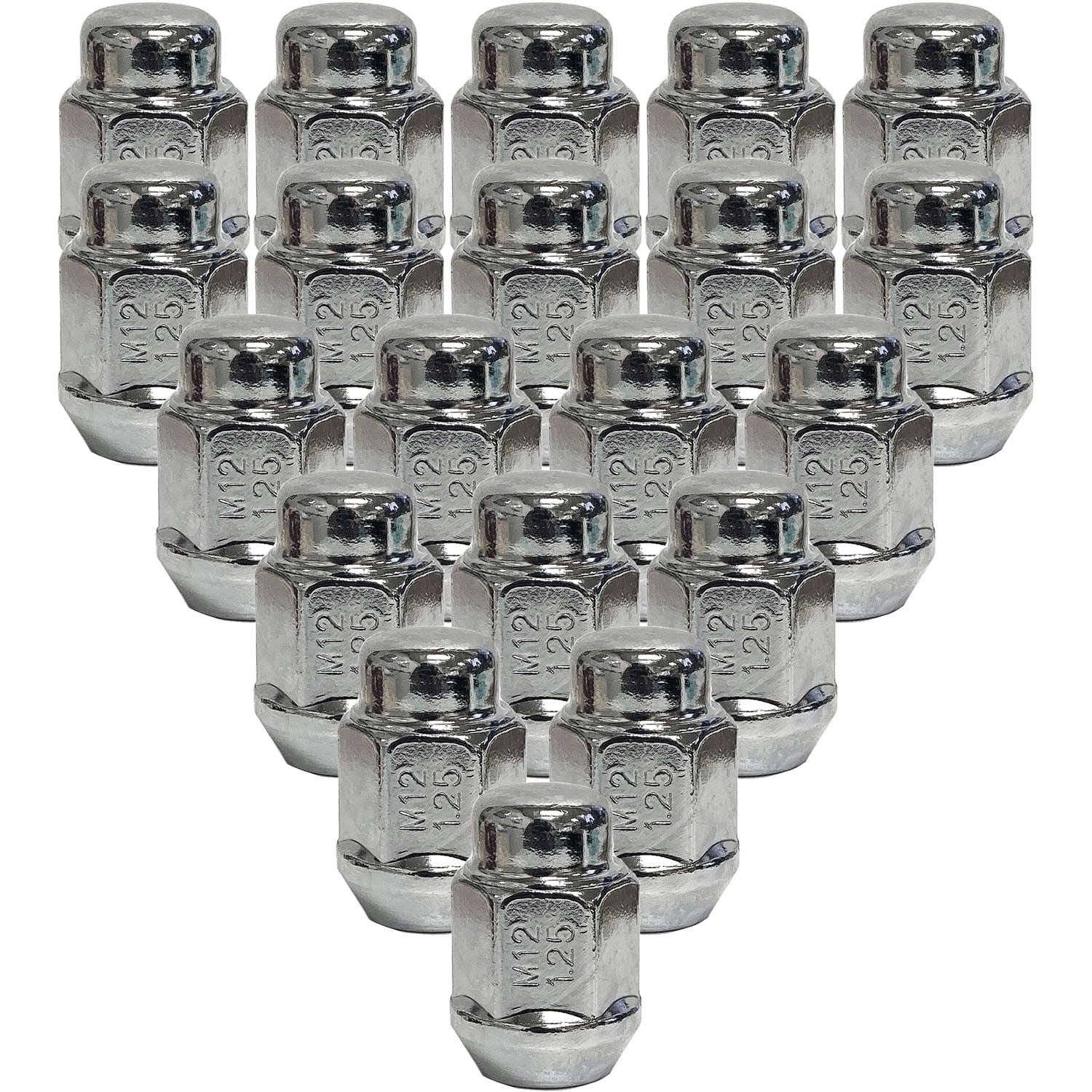 Ascot LN-07 M12 x 1.25" Bulge Acorn 13/16" Hex Lug Nut - Pack of 20