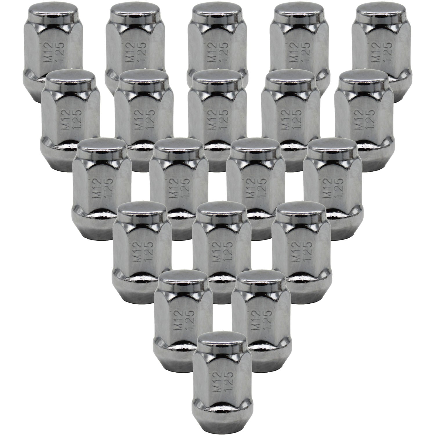 Ascot LN-16 M12 x 1.25" Bulge Acorn 3/4" Hex Lug Nut - Pack of 20