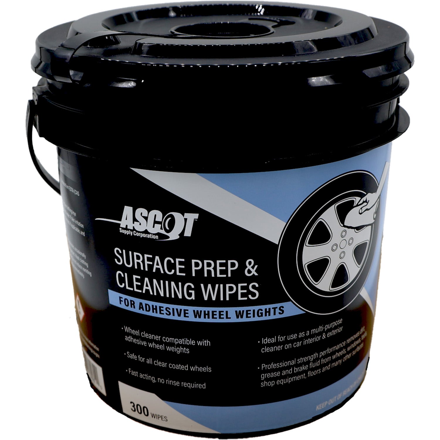 Ascot Surface and Prep Cleaning Wipes for Adhesive Wheel Weights - 300 Wipes