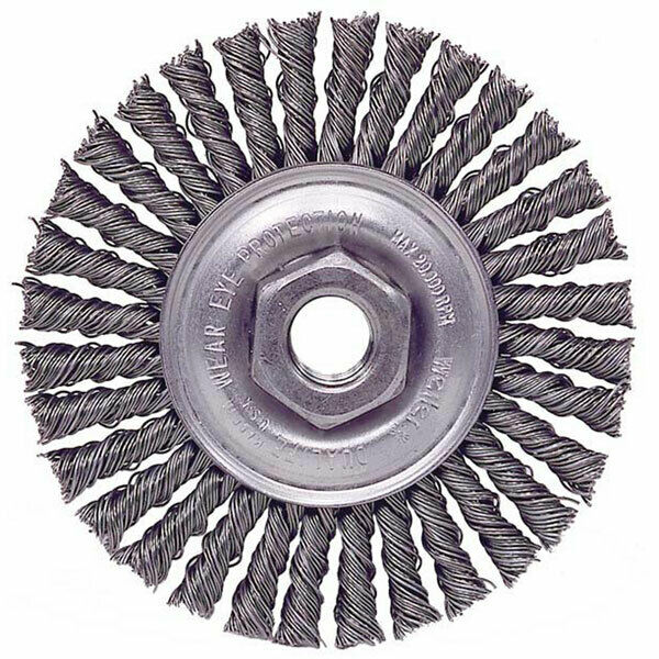 Weiler 13131 4" x 3/16" Bead Twist Wire Wheel .020 Wire 5/8"-11 Arbor Nut