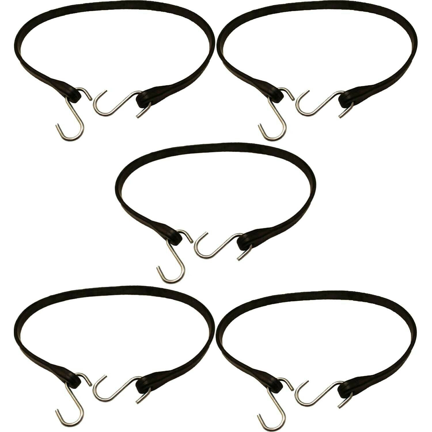 Peerless CC8415 15" EPDM Rubber Bungee Tarp Straps with Hooks Pack of 5