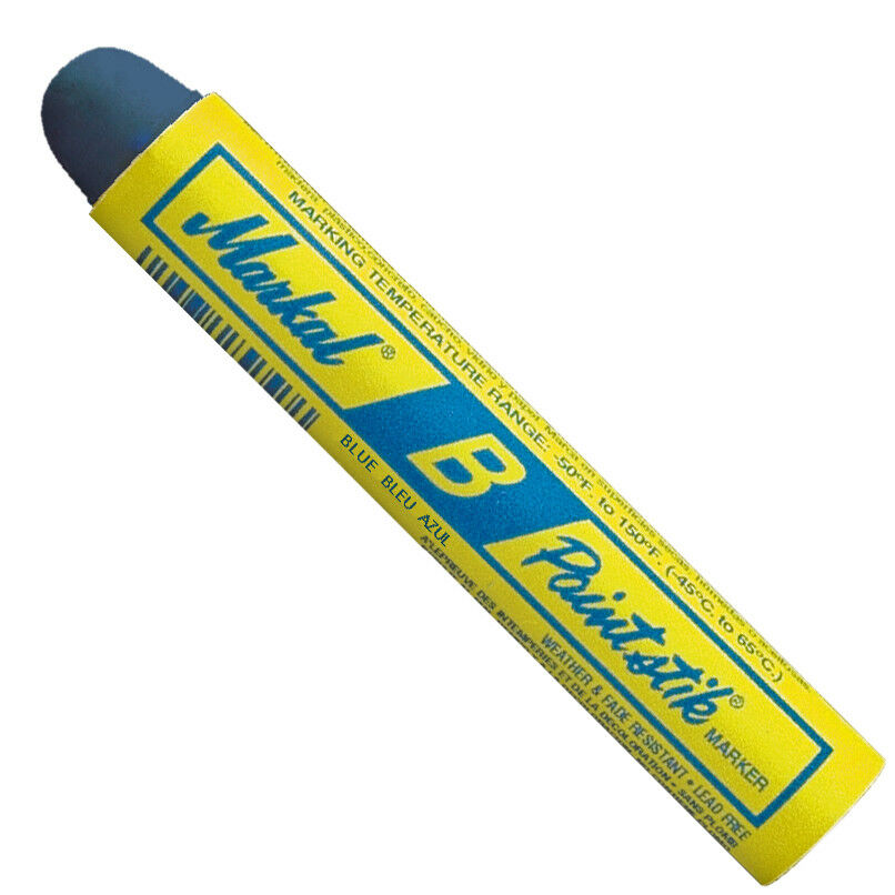 Markal "B" Blue Solid Paint Stick Marker Tire Crayon Pack of 12