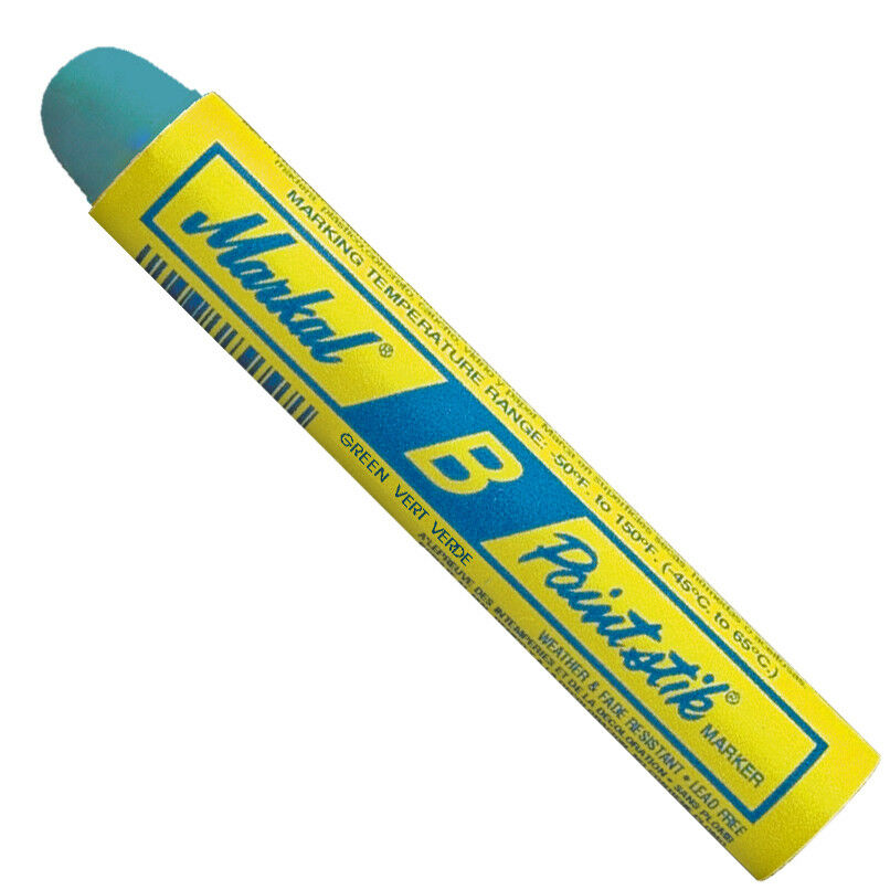 Markal "B" Green Solid Paint Stick Marker Tire Crayon Pack of 12