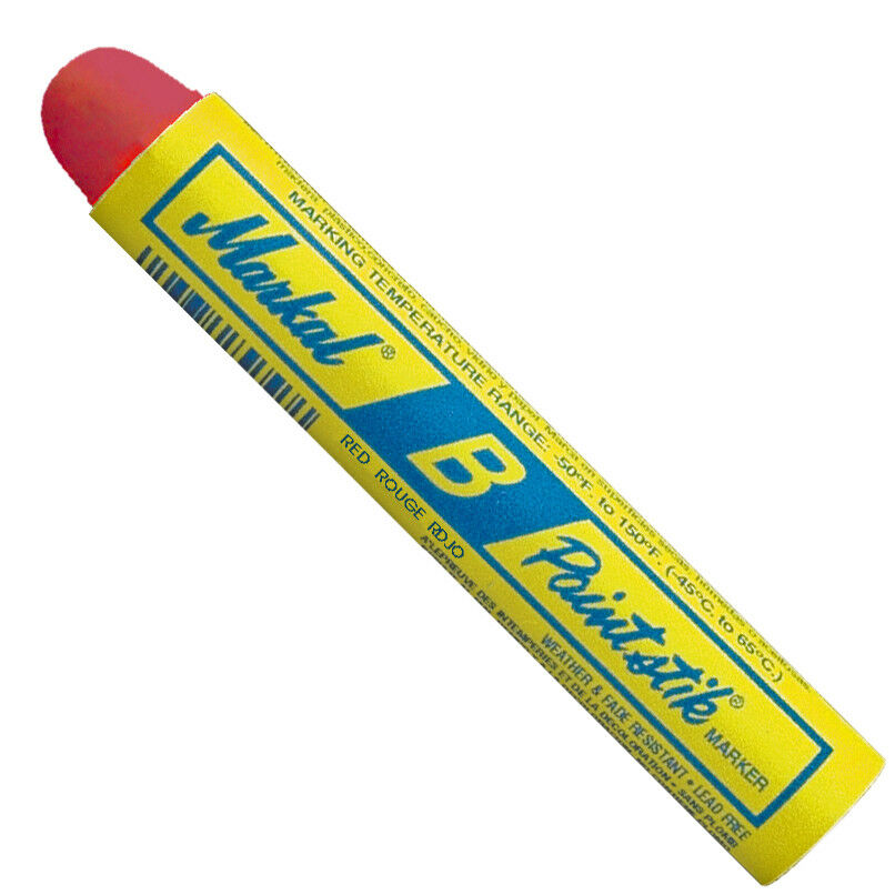 Markal "B" Red Solid Paint Stick Marker Tire Crayon Pack of 12