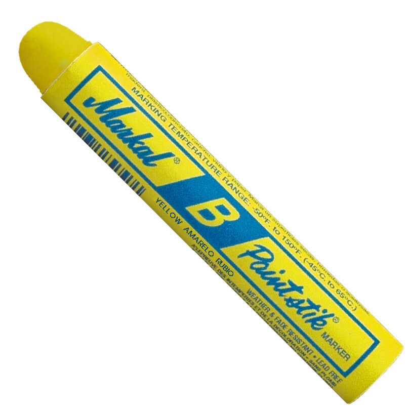 Markal "B" Yellow Solid Paint stick Marker Tire Crayon Pack of 12